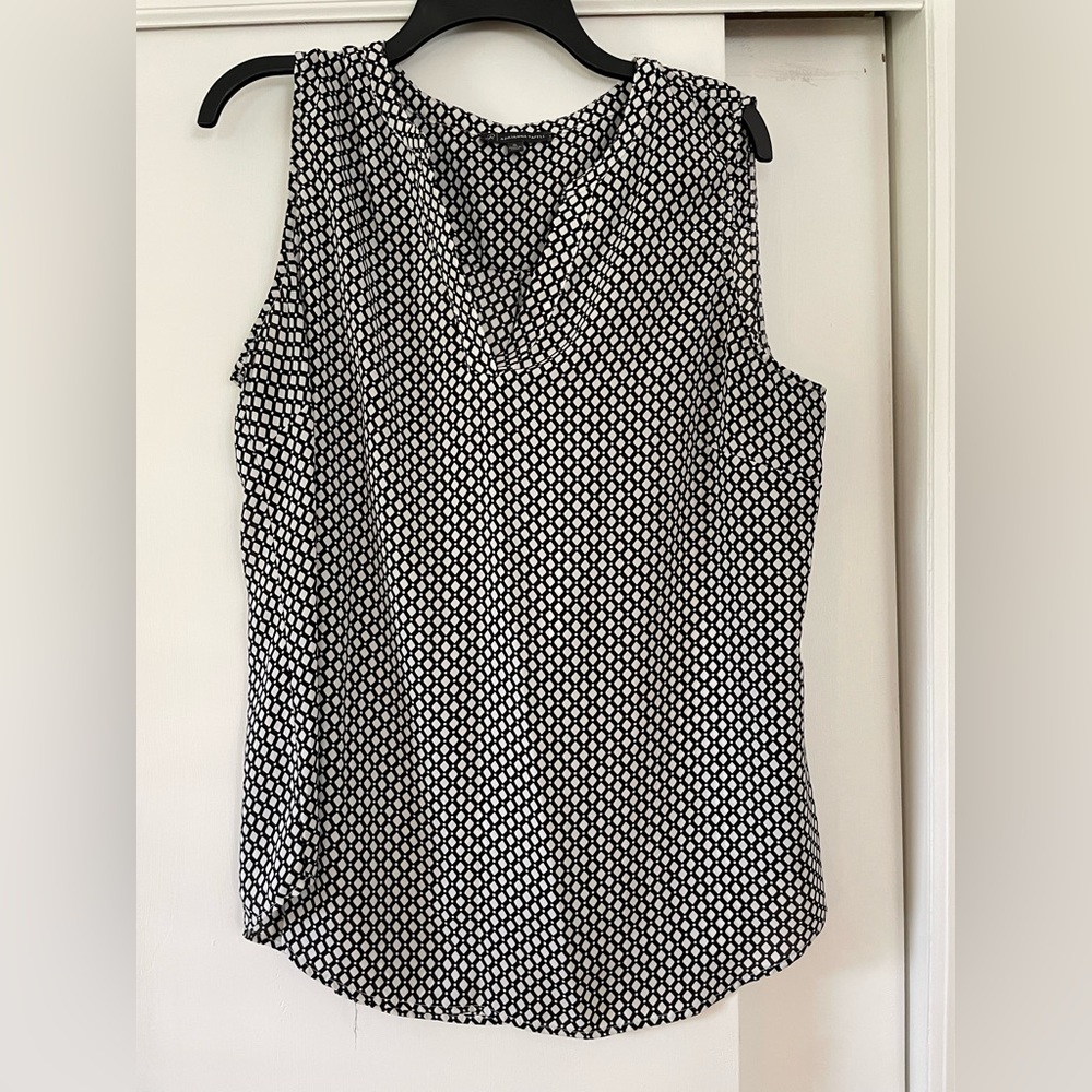Adrianna Papell Black and White Patterned Blouse